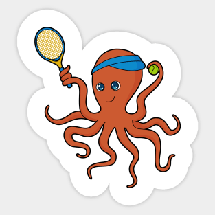 Octopus Tennis player Tennis Sticker